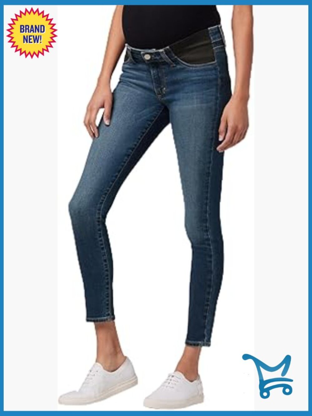 Maternity Skinny Ankle Jeans Mid Rise Stretch
